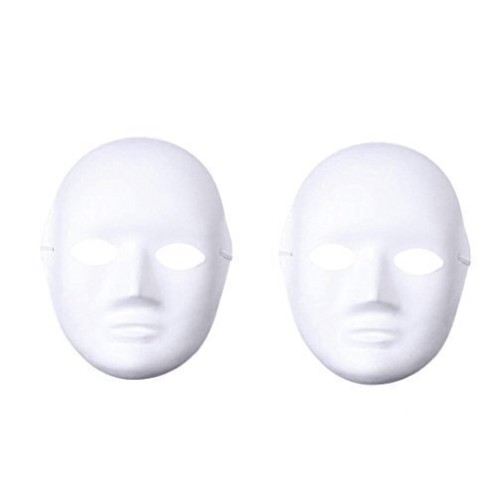 9649 12Pcs DIY White Mask Paper Full Face Opera Masquerade Mask Halloween